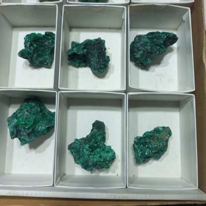 (WM04982) One Box Of 18 Silky Malachite Mineral Specimens From Congo - Image 5
