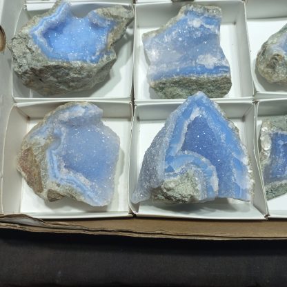 (WM04981) One Box Of 15 Blue Lace Agate Mineral Specimens From Malawi - Image 3