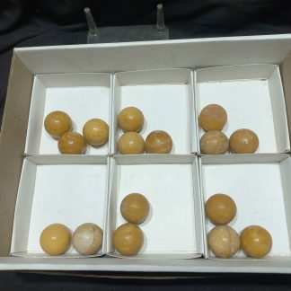 (WM04976) One Box Of 16 Polished Yellow Caliste Spheres