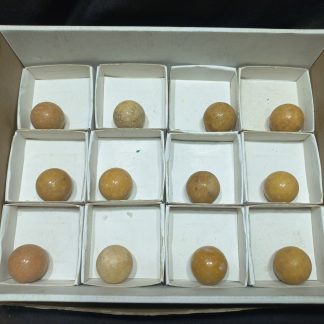 (WC04973) One Box Of 12 Polished Yellow  Calcite Spheres