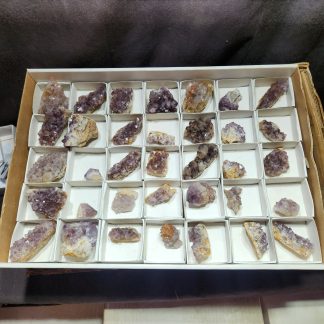 (WC014117) One Box Of 35 Amethyst Quartz Crystals From Orange River Michael Dignan