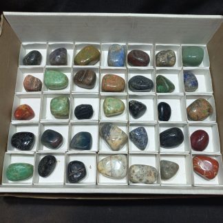(WM05007) One Box Of 35 Assorted Tumble Stone Mineral Specimens