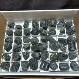 (WM05005) One Box Of 58 Black Tourmaline Mineral Specimens From Orange River