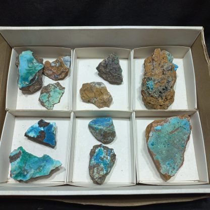 (WM05003) One Box Of 11 Chrysocolla And Hemimorphite Mineral Specimens From Conco - Image 2