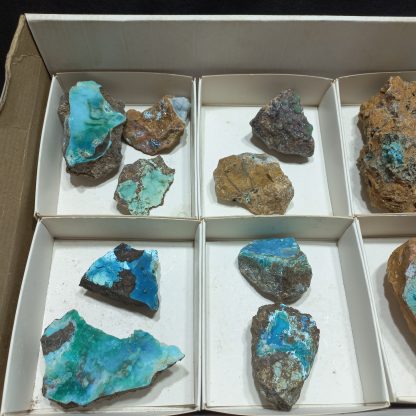 (WM05003) One Box Of 11 Chrysocolla And Hemimorphite Mineral Specimens From Conco - Image 3