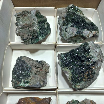 (WM05001) One Box Of 6 Libethenite Mineral Specimens From Congo - Image 3