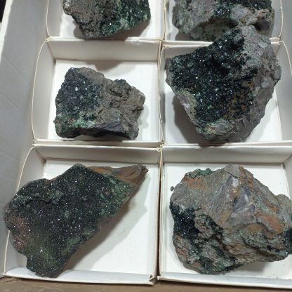 (WM05001) One Box Of 6 Libethenite Mineral Specimens From Congo - Image 4