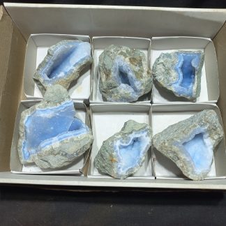 (WM05000) One Box Of 6 Blue Lace Agate From Malawi