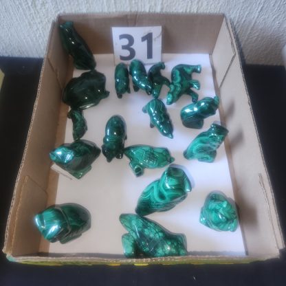 Assorted Hand Craved Malachite Animals from Congo    Ini Augustine
