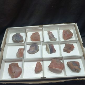 (WM050250) One Box Of 12 Rough Red Agate From Botswana