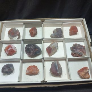 (WM05021) One Box Of 12 Rough Red Agate From Botswana