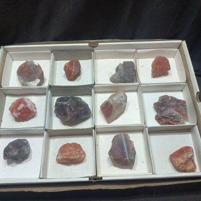 (WM05021) One Box Of 12 Rough Red Agate From Botswana