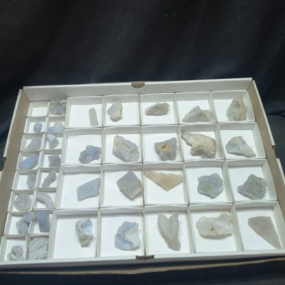 (WM05022) One Box Of 36 Blue Lace Agate Mineral Specimens From Malawi - Image 2