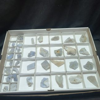 (WM05022) One Box Of 36 Blue Lace Agate Mineral Specimens From Malawi