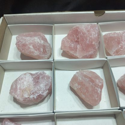 (WM05019) One Box Of 12 Pink Rose Quartz Minerals Specimens - Image 3