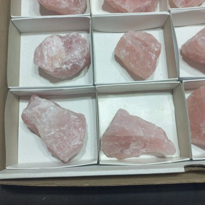 (WM05019) One Box Of 12 Pink Rose Quartz Minerals Specimens - Image 6