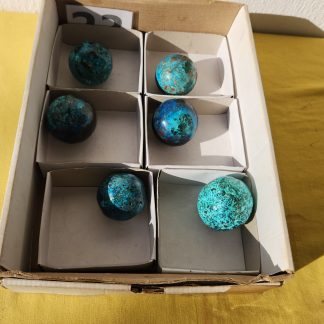 6 *Shattuckite Spheres from Congo    Shell Lee