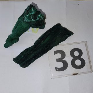 Malachite Stalactite (2) from Congo    Shell Lee
