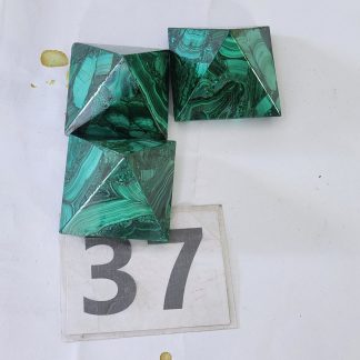 Polished Malachite Pyramids (3) from Congo    Soccer 360