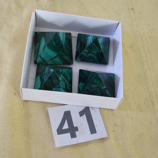 Polished Malachite Pyramids from Congo   Mystic Healing Stone