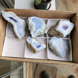 5 Large Blue Lace Agates from Malawi   May Mila