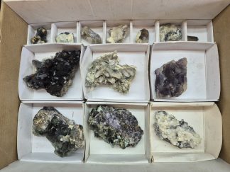 (WM05038) One Box Of 13 Assorted Fluorite And Hyaline Opel From Namibia