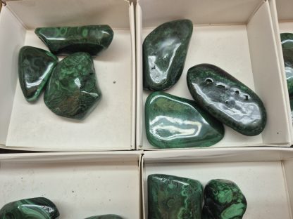 (WM05037) One Box Of 15 Polished Malachite Mineral Specimens From Congo - Image 3