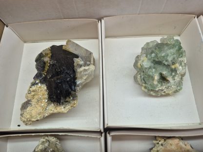 (WM05033) One Box 6 Assorted Fluorite And Black Tourmaline Mineral Specimens From Namibia - Image 3