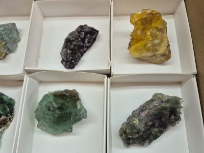 (WM05065) One Box Of 6 Fluorite Mineral Specimens From Okorusu Namibia - Image 4