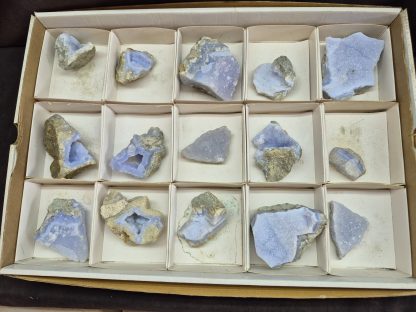 (WM05041) One Box Of 15 Blue Lace Agate Mineral Specimens From Malawi - Image 2