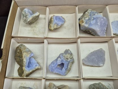 (WM05041) One Box Of 15 Blue Lace Agate Mineral Specimens From Malawi - Image 3