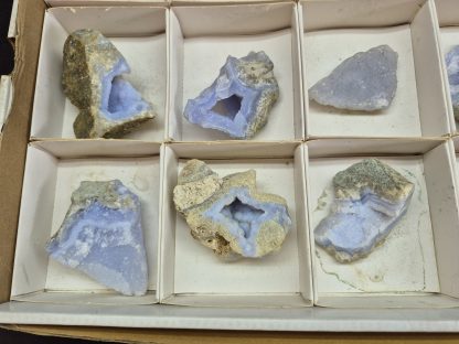 (WM05041) One Box Of 15 Blue Lace Agate Mineral Specimens From Malawi - Image 6