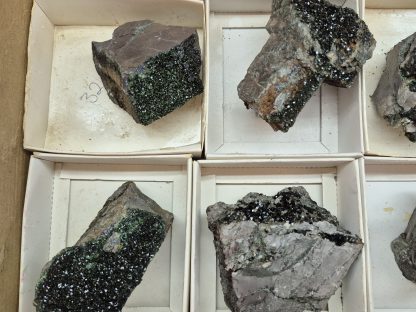 (WM05058) One Box Of 6 Libethenite Mineral Specimens From Congo - Image 3