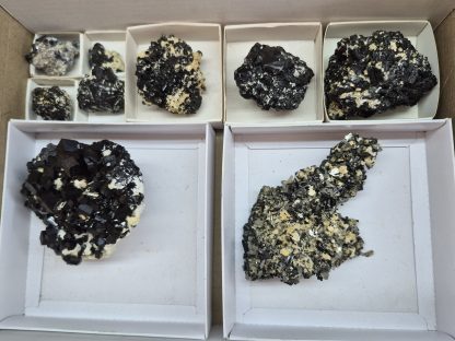 (WM05054) One Box of 9 Black Tourmaline And Feldspar Mineral Specimens From Namibia - Image 2