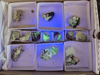 (WM05052) One Box Of 14 Assorted Hyaline Opel Mineral Specimens From Namibia