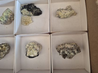 (WM05045) One Box of 7 Hyaline Opel With Smoky Quartz Mineral Specimens From Erongo Namibia - Image 4